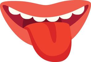 Colorful cartoon mouth with a playful expression and a protruding tongue, showcasing a fun and bold design vector
