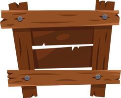 Wooden signboard with rustic design, ideal for marking trails or rustic decor in outdoor settings during daytime vector