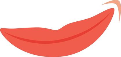 Bright red abstract chili pepper icon with curved shape suitable for food-related designs or branding in culinary themes vector