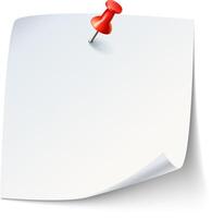 A blank sticky note pinned on a surface ready for important reminders or messages during a busy day in the office vector