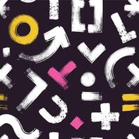 Bold brush pattern. Seamless print of abstract brush strokes of different thickness and direction. Modern geometric texture art vector