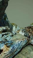 Hyperlapse of deserted beach and rocky cliff video