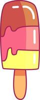 A bright layered ice cream popsicle features colors of pink yellow and brown displayed attractively against a cheerful backdrop evoking a sense of summer joy vector