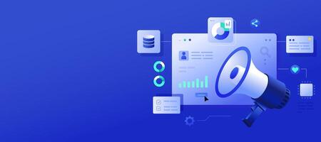 Digital Marketing Data Analytics Banner vector