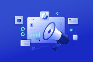 Digital Marketing Data Analytics illustration vector
