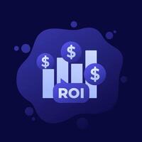 ROI icon, return on investment, design vector