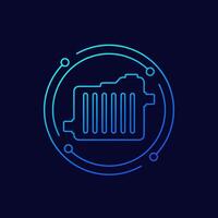 car radiator icon, linear design vector