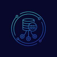 Data lake icon in linear design vector