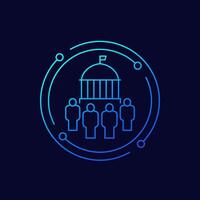 government workers or public service icon, linear design vector