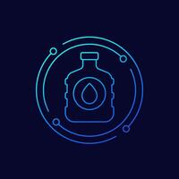 water gallon icon, linear design vector