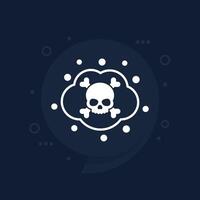 poisonous or toxic gas icon with skull and bones vector