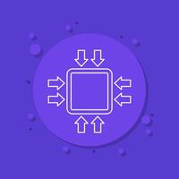 compact size icon in line design vector