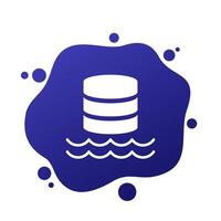 Data lake icon, repository of unprocessed data vector