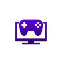 TV and gamepad icon on white vector