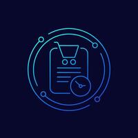 order history icon, linear design vector