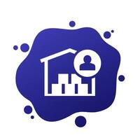Warehouseman or warehouse manager icon, vector