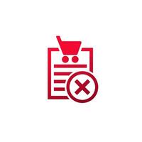 failed order icon on white vector