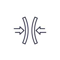 compression or squeeze icon, line vector