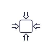 compact size icon, line vector
