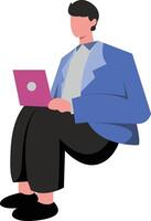 Business Office Character in Flat Design and Shape. vector