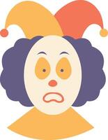 Flat Illustration of Creepy Clown Mask Character. Isolated on White Background vector