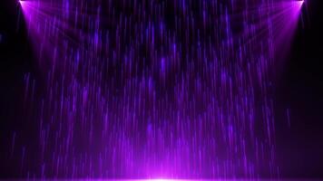 A spotlight illuminates the background of the stage. Animation of shiny dust particles and light rain particles. Blue rays. Abstract luxury background for awards and celebrations. loop video