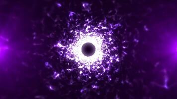 Digital futuristic tunnel or travel in time and space. Bright tunnel, warp speed, wormhole. Screensaver animation. video
