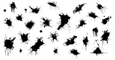 Set of black paint, ink brush strokes, brushes, lines, grungy. Abstract dirty artistic design elements, boxes, frames. illustration. Isolated on white vector