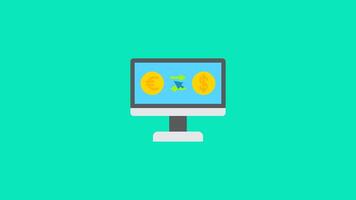 Money Exchange Animation. Suitable for Marketing, Business and Financial Content. 2d animation 4k. video