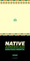 Native American Heritage Month. Banner design with ornament geometric for greeting, advertising, promotion, campaign. vector