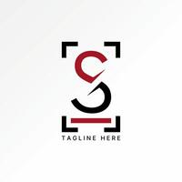 Logo design graphic concept creative abstract premium stock initial S cutting font line capture side. Related to monogram typography branding vector