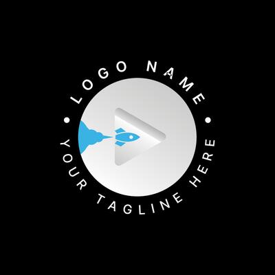 Logo design graphic concept creative abstract premium stock triangle fast fly space tech rocket comet Related to galaxy project mission explore