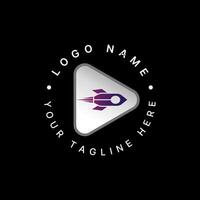 Logo design graphic concept creative abstract premium stock triangle fast fly rocket comet space tech Related to galaxy project mission explore vector