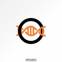 Logo design graphic concept creative abstract premium stock initial O font 3D DNA lux helix genetic Related to monogram cell healthcare network vector