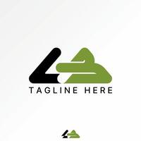 Logo design graphic concept creative abstract premium stock initial LB or 4B negative space font fitness sport. Related to monogram typography vector