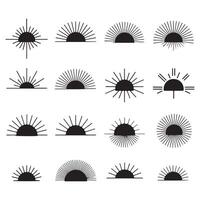 Sun rays icon set, illustration vector