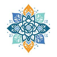 A colorful flower with leaves and flowers vector