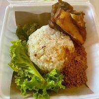 Indulging in Nasi Ayam Kremes, crispy, tender, and utterly delicious photo
