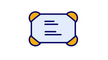 Looping animation of a notes document icon with text appearing and disappearing, symbolizing creation and editing video