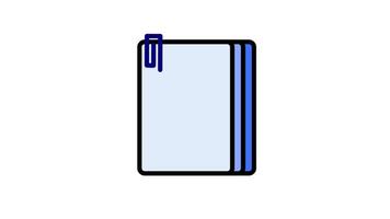 Looping animation of a document notes icon opening and closing, signifying the ease of organizing and managing digital notes video