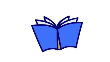A seamless looping animation enhances this book document icon, making it perfect for digital archives and academic resources video