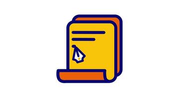 stylish animation of a pen writing notes across a document, symbolizing productivity in motion video