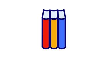 Looping animation gives a sense of motion to this book document icon, creating an interactive experience for users of eBook readers and document databases video