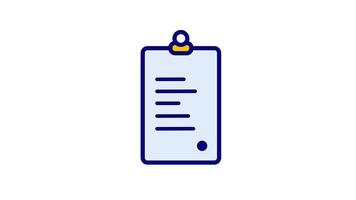 Looping animation of a note board document icon that expands and contracts, indicating the flexibility of storing and accessing notes anytime video