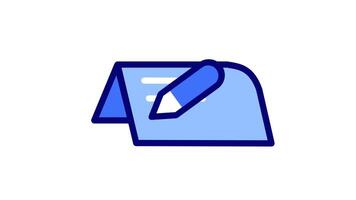 Endless cycle of a pen writing notes in a fluid animation, representing productivity in motion video