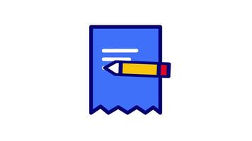 A smooth, never ending animation of a pen gliding over a document, symbolizing efficient note taking video