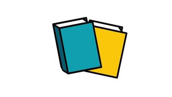 Looping animation of stacked books symbolizing knowledge, education, and learning resources video