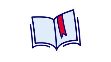 The smooth looping animation of this book document icon adds a modern touch, making it ideal for educational portals and content driven apps video