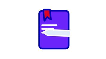 A constantly writing pen in this animation showcases smooth note taking in an endless loop video