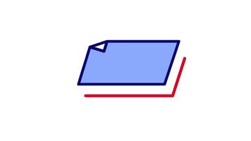 Looping animation of a document icon with pages sliding in and out, symbolizing continuous updating of notes video